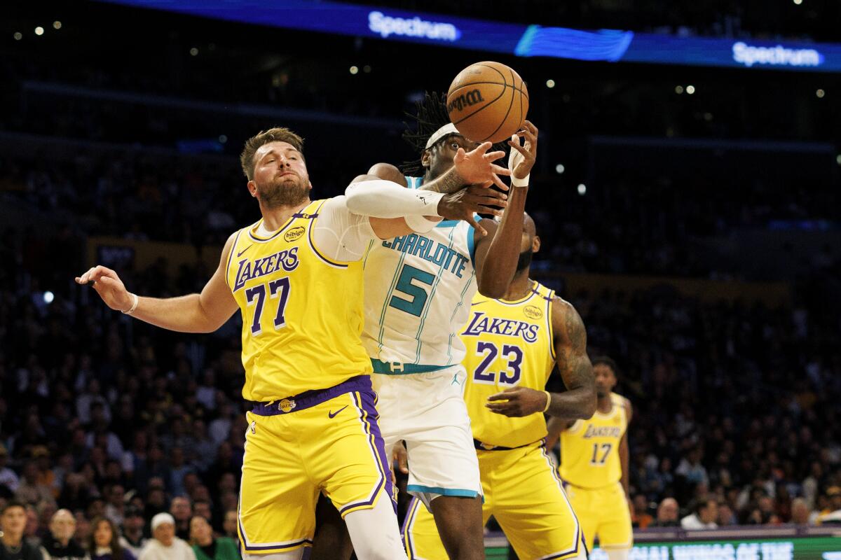 nba lakers hornets lebron james luka doncic